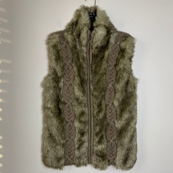 New Kenar Faux Fur & Alpaca blend Wool vest - Picture 1 of 7